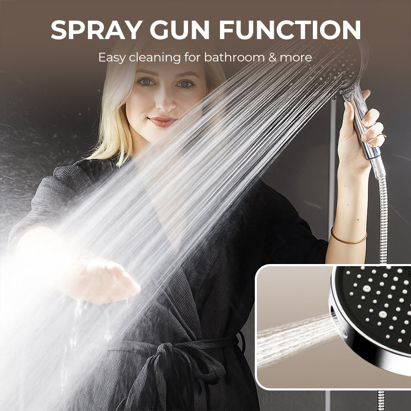 🌧️ Er vandtrykket for lavt? Dette regnbrusehoved er løsningen – med otte indstillelige stråleindstillinger leverer det et sandt skybrud! 💪🚿