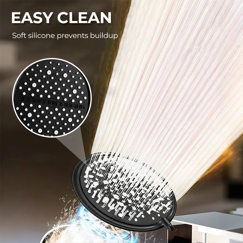 🌧️ Er vandtrykket for lavt? Dette regnbrusehoved er løsningen – med otte indstillelige stråleindstillinger leverer det et sandt skybrud! 💪🚿