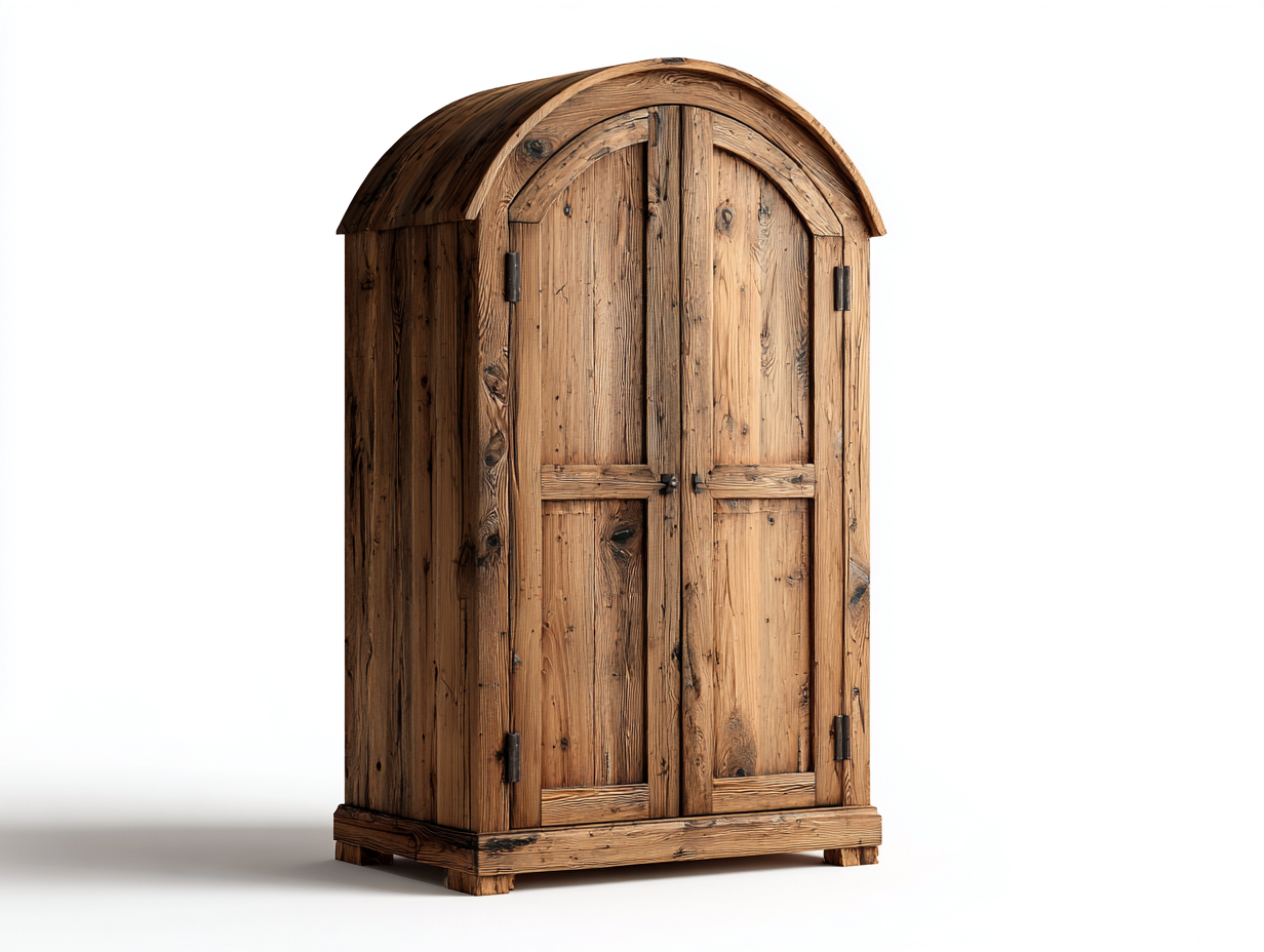 Kleiderschrank-Holz-124x62x206 cm-Natur-Rustikaler Landhausstil-Bamboomyhut