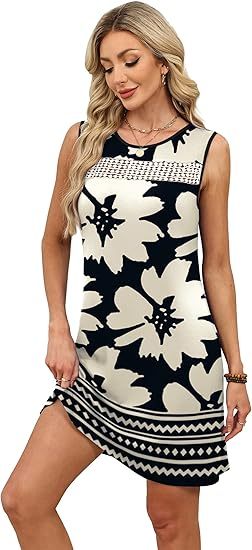 Summer Dresses for Women 2026 Beach Vacation Spring Fashion Clothing Lace Mini Tank Dress with Pockets