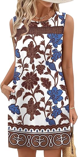 Summer Dresses for Women 2026 Beach Vacation Spring Fashion Clothing Lace Mini Tank Dress with Pockets