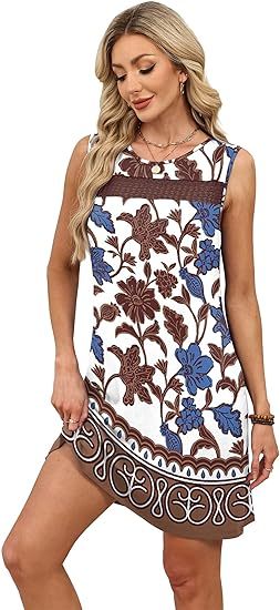 Summer Dresses for Women 2026 Beach Vacation Spring Fashion Clothing Lace Mini Tank Dress with Pockets