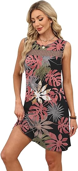 Summer Dresses for Women 2026 Beach Vacation Spring Fashion Clothing Lace Mini Tank Dress with Pockets