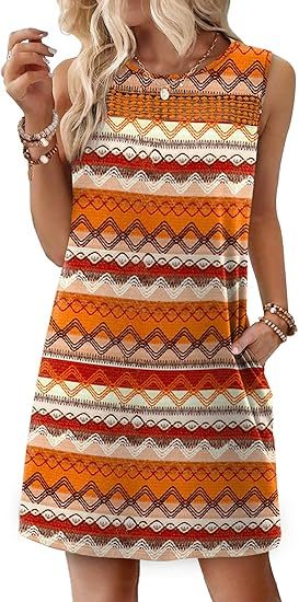 Summer Dresses for Women 2026 Beach Vacation Spring Fashion Clothing Lace Mini Tank Dress with Pockets