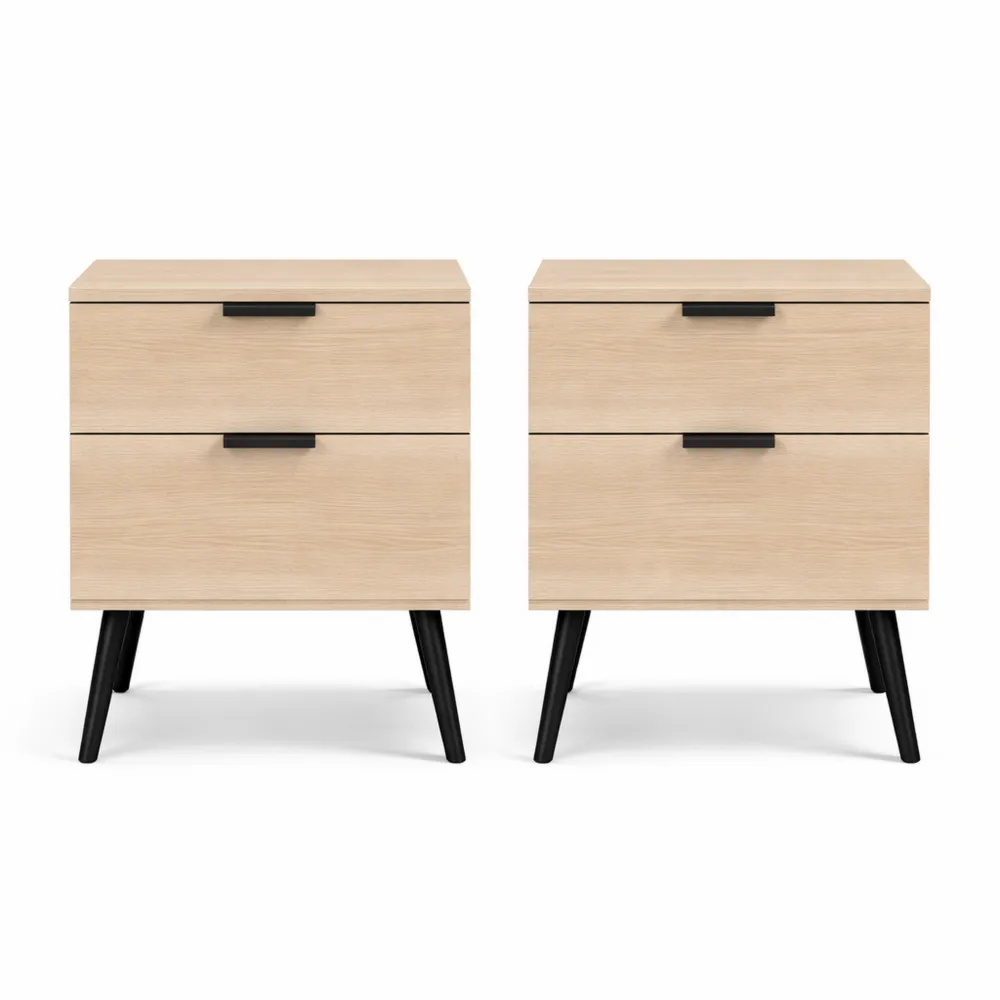 Tables de Nuit Modernes avec Tiroirs et Pieds en Bois