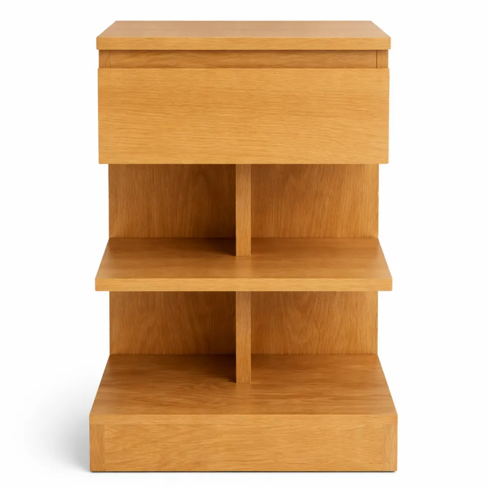 Table de nuit avec tiroir et étagères, meuble moderne pour chambre