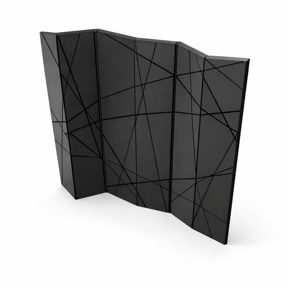 Paravent en bois avec toile abstraite 225x172 cm pour chambre