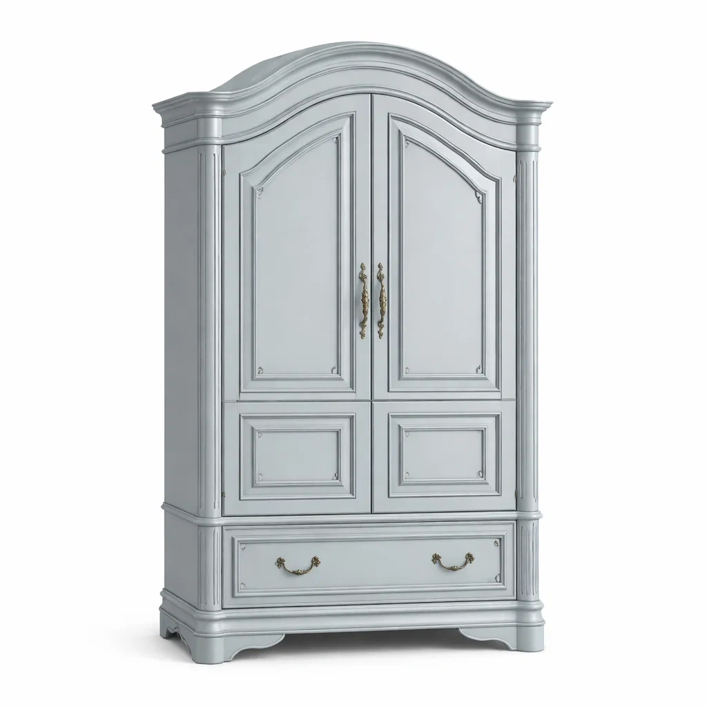 Kleiderschrank aus Kiefernholz Grau mit Schublade-dwelldecorum