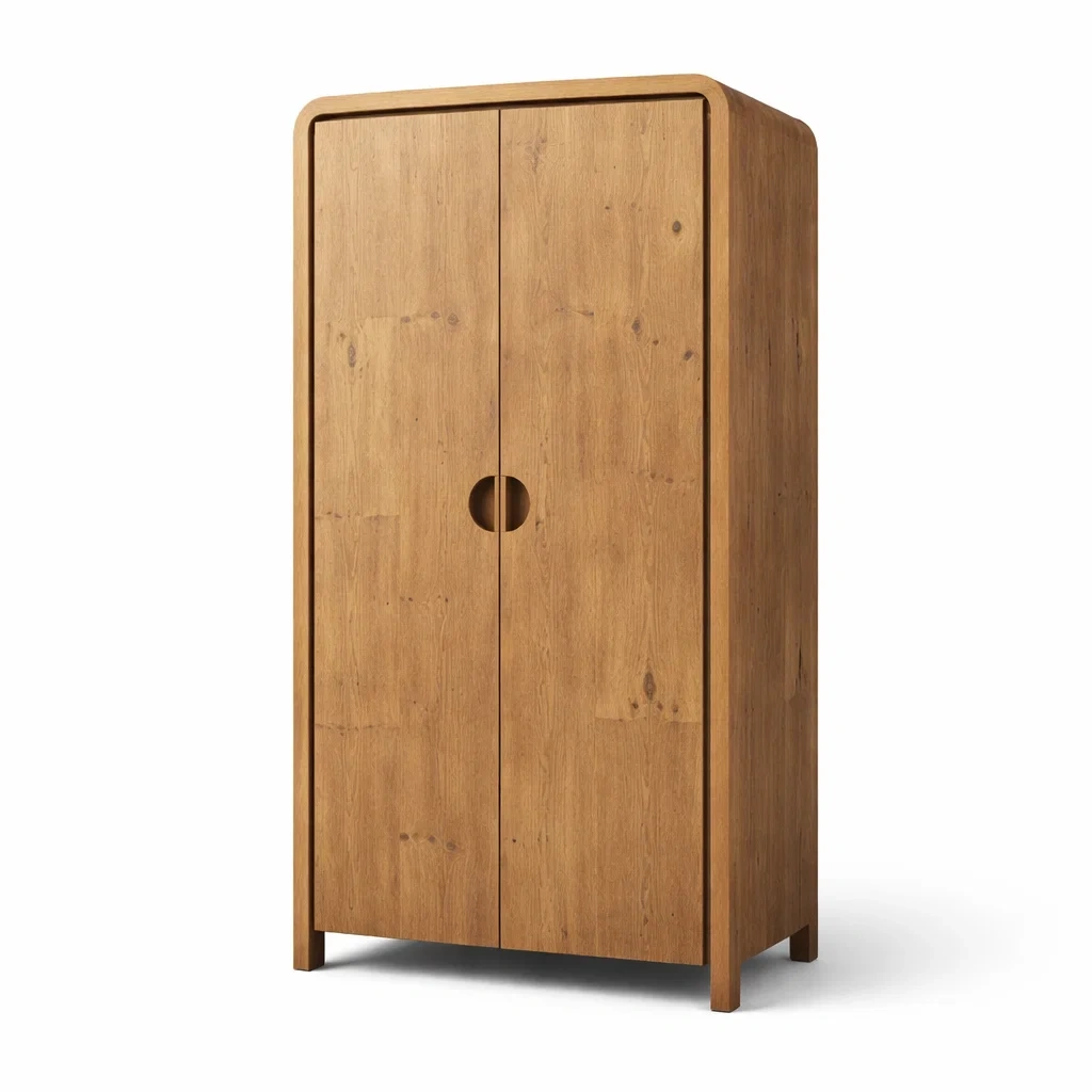 Kleiderschrank aus Eichenholz mit zwei Türen-dwelldecorum