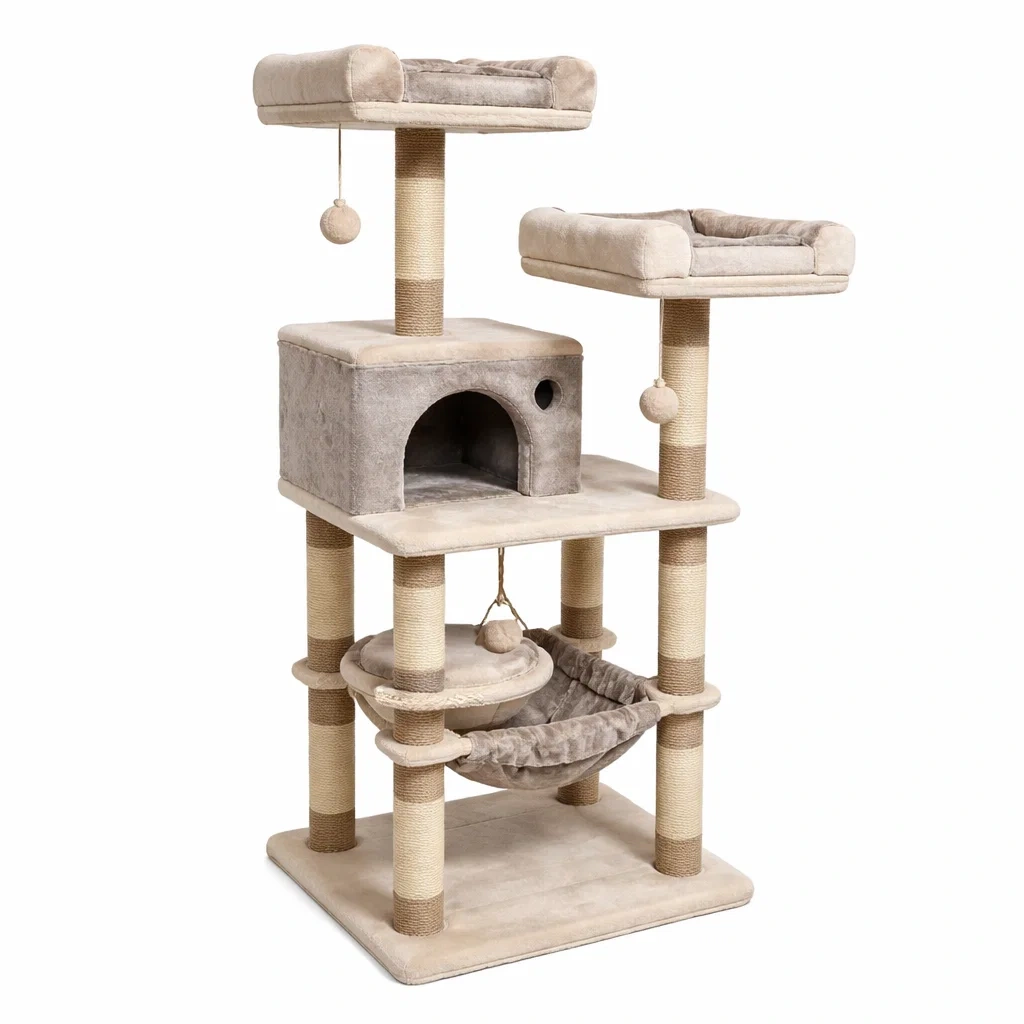 Kratzbaum aus Sisalseil und Polyester Beige-dwelldecorum