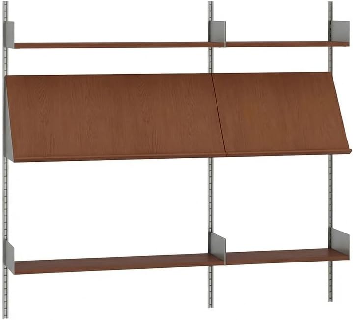 Rygcrud estantería de pared rectangular 47.2 x 55.1 pulgadas - estantes flotantes ajustables con armario para libros y decoración-Casamyio