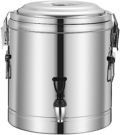 Dispensador de bebidas aislado - Urna térmica de acero inoxidable con grifo 30 L para fiestas y eventos-Casamyio