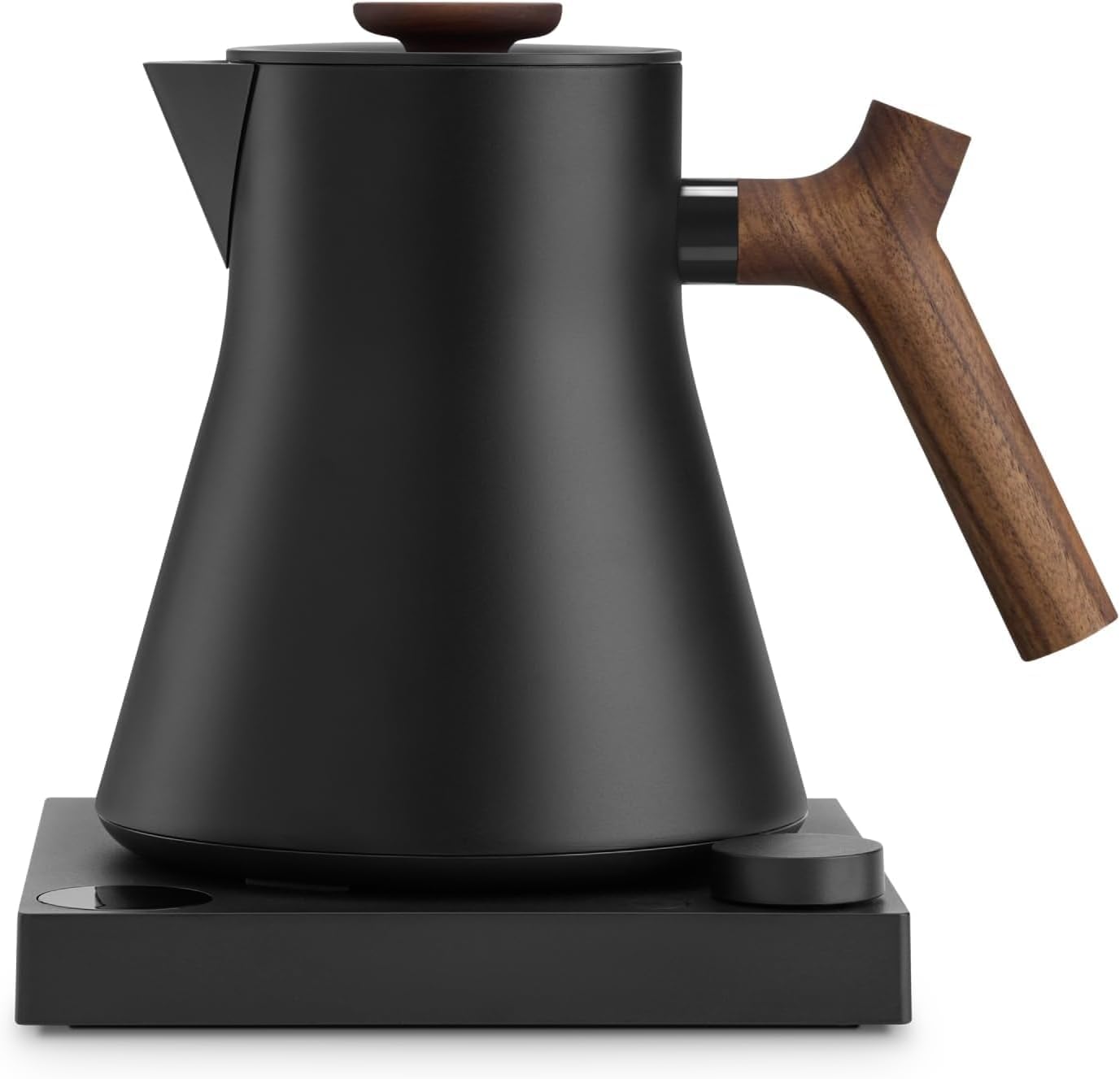 Hervidor eléctrico Fellow Corvo EKG Pro negro mate con mango de nogal 900 ml control preciso de temperatura y temporizador integrado-Casamyio