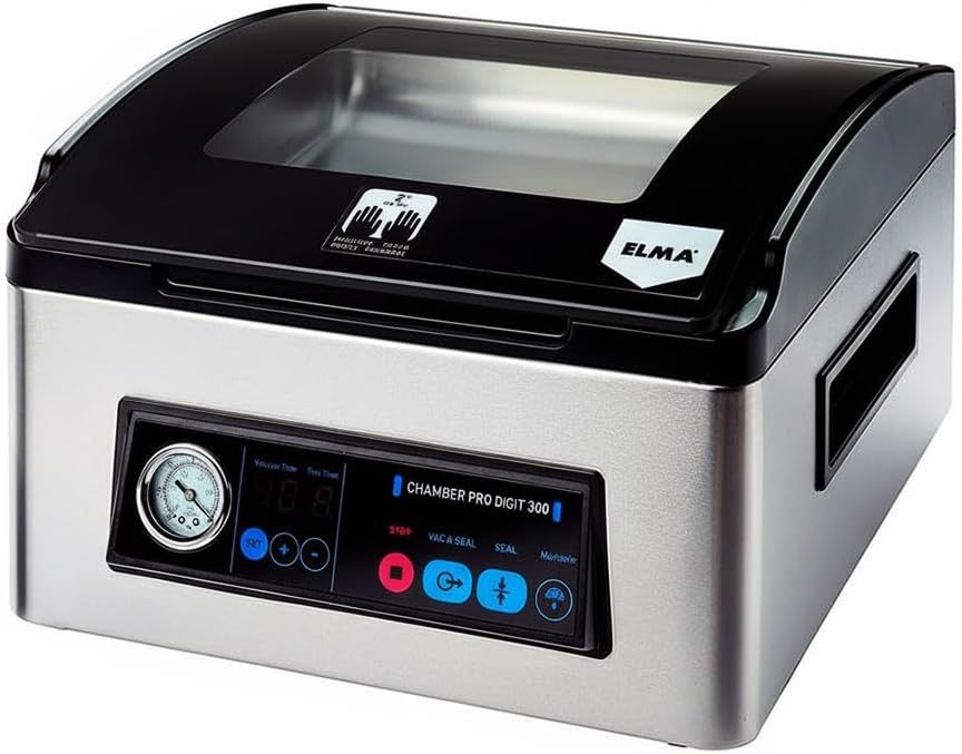 ELMA Chamber Pro Digit 300 - envasadora al vacío profesional de cámara 350 W con barra de sellado de 30 cm para líquidos y uso intensivo-Casamyio