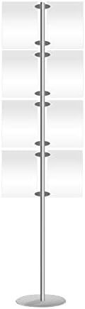 Expositor de suelo A4 de doble cara - 8 compartimentos verticales - aluminio y plexiglás - para agencias e inmobiliarias-Casamyio