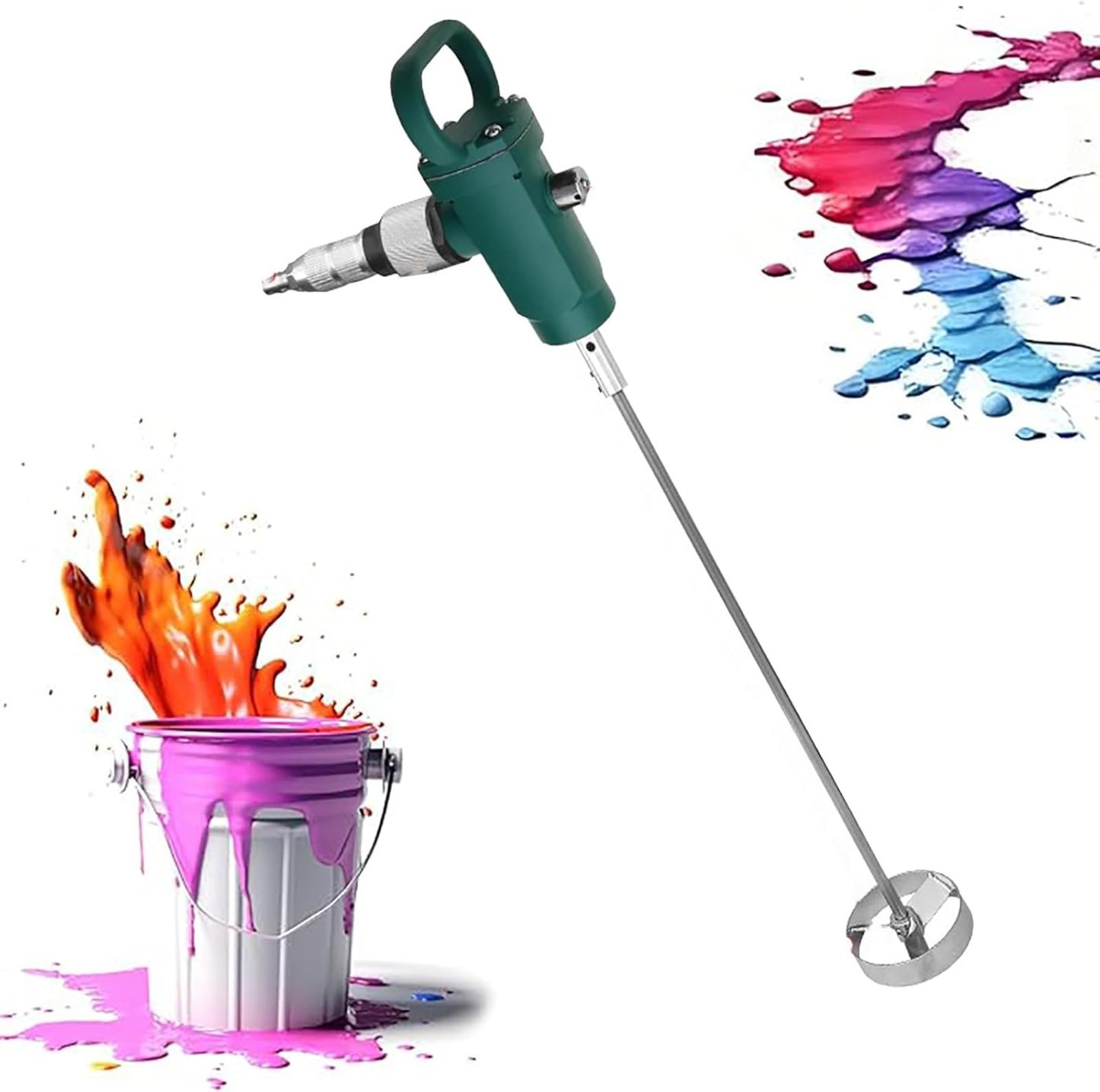 Mezclador neumático portátil para pintura - regulador de velocidad continua - mezcla eficiente y silenciosa para taller-Casamyio