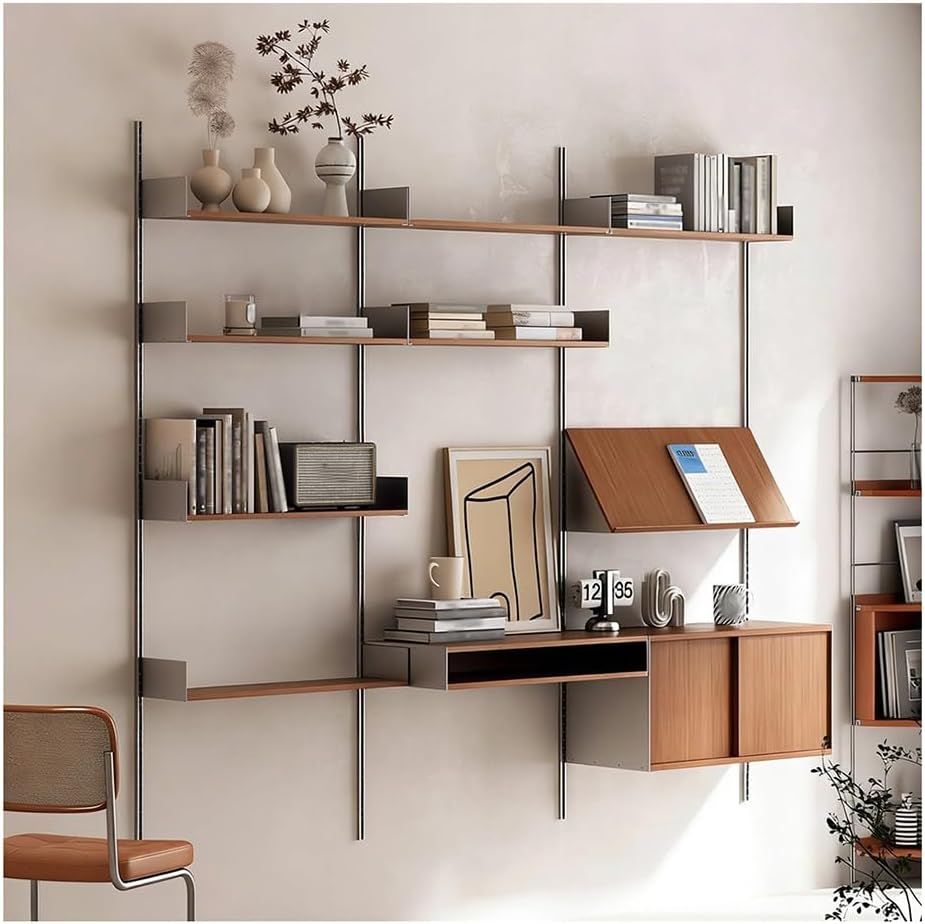 Rygcrud estantería de pared con 4 estantes - Armario abierto para libros y ropa 200x180 cm-Casamyio