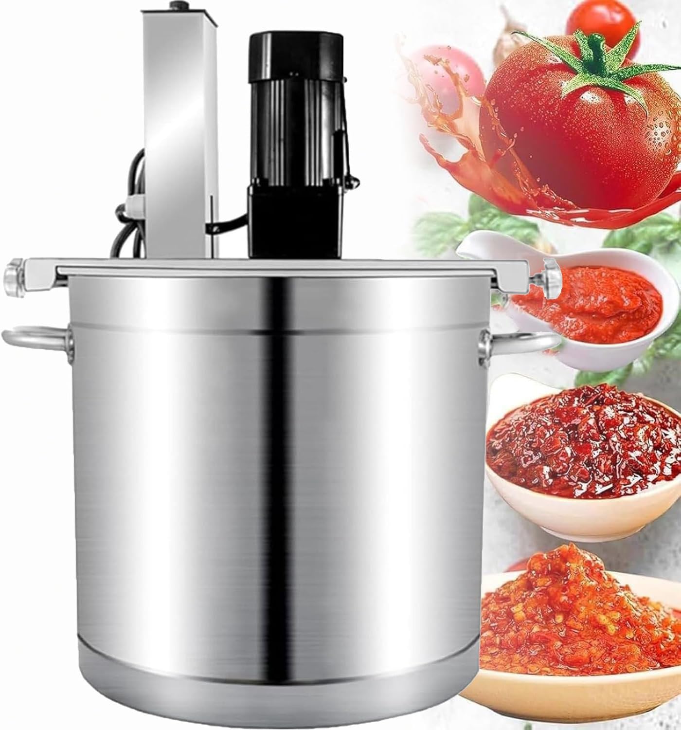 Máquina mezcladora automática de alimentos 20 L - Agitador de acero inoxidable con velocidad ajustable para sopas y salsas-Casamyio