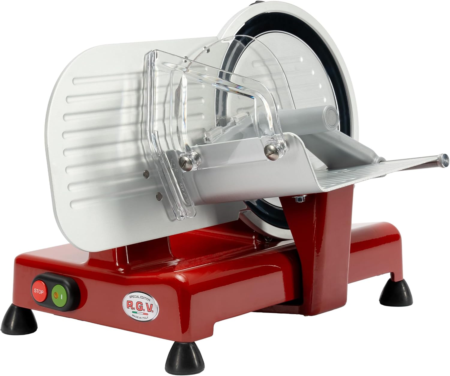 RGV Luxor 22 cortafiambres eléctrico - rebanadora de aluminio plateado 120 W - cuchilla de acero inoxidable 22 cm para carne queso y verduras-Casamyio