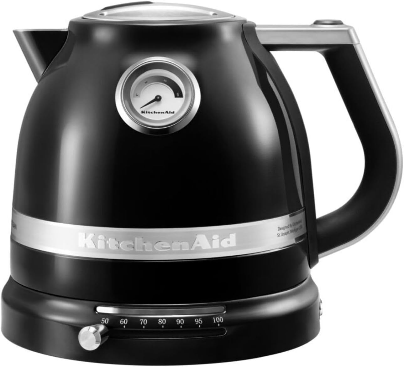 Hervidor eléctrico KitchenAid Artisan negro onix 1,5 litros con control de temperatura filtro antical extraíble y potencia 2400 W-Casamyio