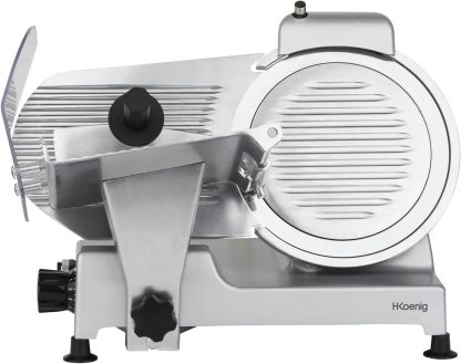 Cortadora de fiambre H Koenig MSX250 - cuchilla italiana 25 cm - grosor ajustable 0 a 12 mm con afilador integrado-Casamyio