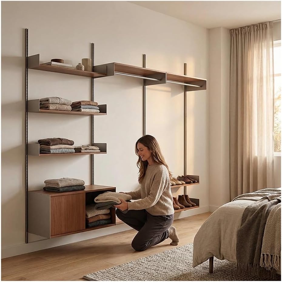 Rygcrud librería con armario de 3 niveles - Estantería rectangular para oficina dormitorio y ropa 78,7x70,9 in-Casamyio