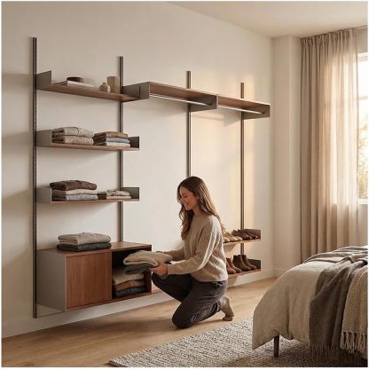 Rygcrud librería con armario de 3 niveles - Estantería rectangular para oficina dormitorio y ropa 78,7x70,9 in-Casamyio
