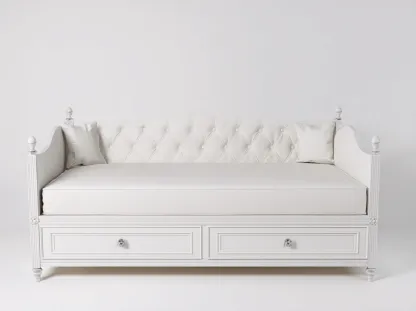Sofás cama madera 200x90x100 cm - blanco - estilo clásico capitoné-Casamyio
