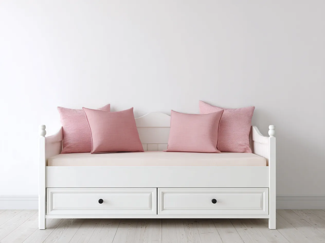 Sofás cama madera 200x90x95 cm blanco estilo clásico funcional-Casamyio