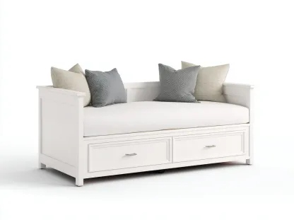 Sofás cama madera blanca con cajones 200x90x85 cm - diseño moderno para sala de estar o dormitorio-Casamyio