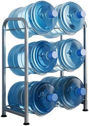 Estante para jarras de agua de cinco galones - soporte resistente de seis ranuras - organizador compacto para cocina oficina y hogar-Casamyio