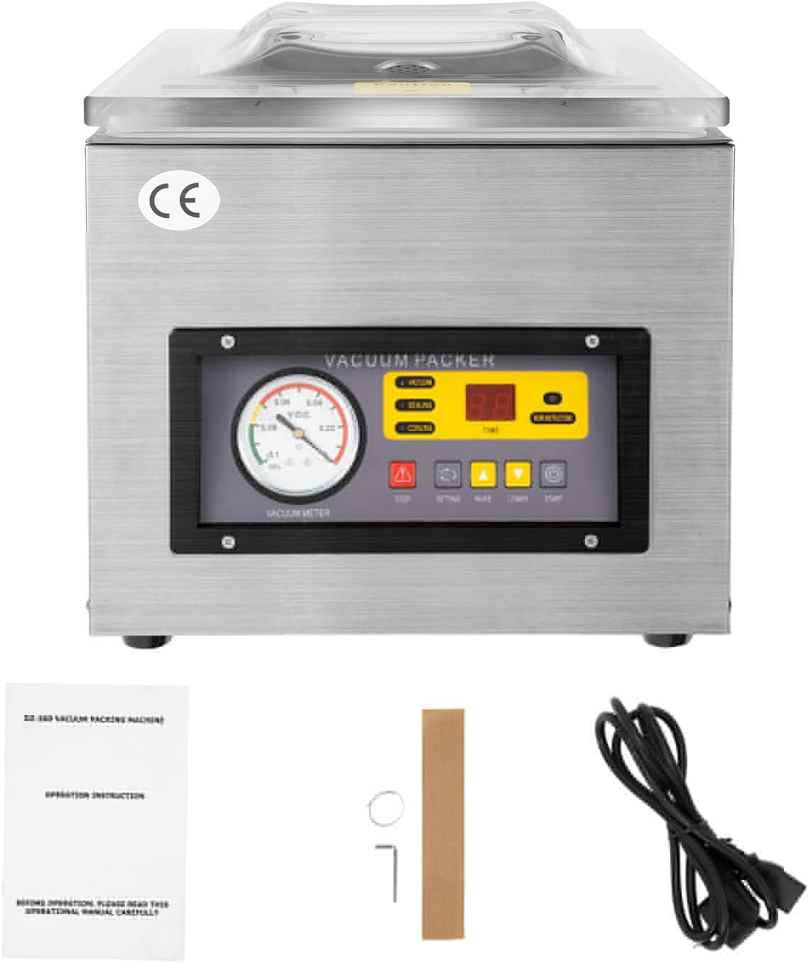DZ 260C sellador al vacío automático 220 V 120 W - máquina de vacío de acero inoxidable para envasado de alimentos-Casamyio