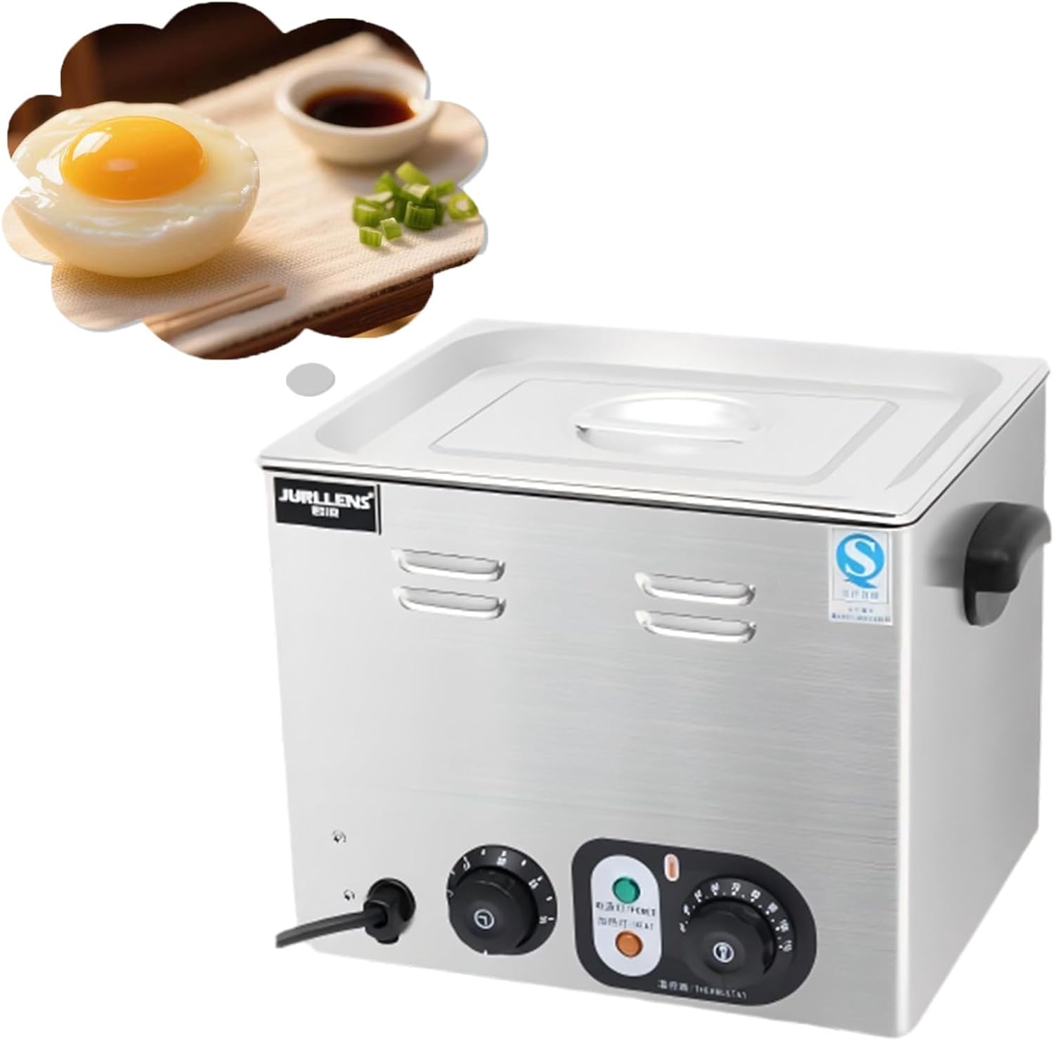 Cocedor comercial de huevos de acero inoxidable - Capacidad 60 huevos con filtro de escoria color C-Casamyio