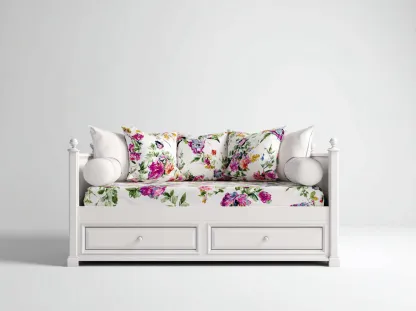 Sofás cama madera blanca con cajones 200x90x90 cm - diseño clásico para sala de estar o dormitorio-Casamyio