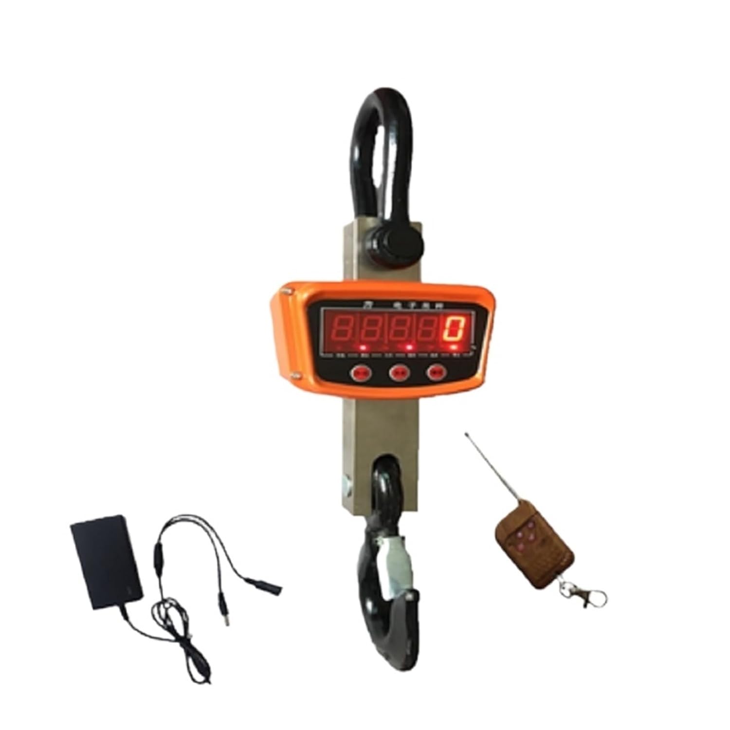 Báscula digital de grúa OCS - báscula colgante eléctrica 2000 kg con pantalla verde - batería de litio y control remoto inalámbrico-Casamyio