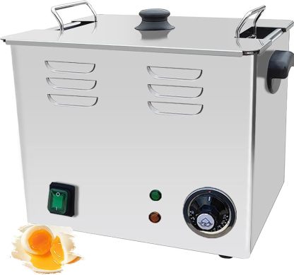 Cocedor comercial de huevos 2600 W - gran capacidad para 60 huevos - tubo calefactor en U y control de temperatura-Casamyio