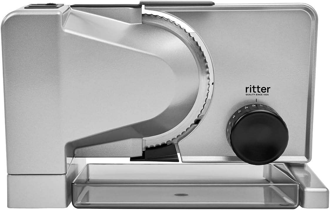 ritter serano 7 Duo Plus cortafiambres eléctrico - rebanadora de embutidos de metal macizo con cabezal deslizante y soporte extraíble-Casamyio