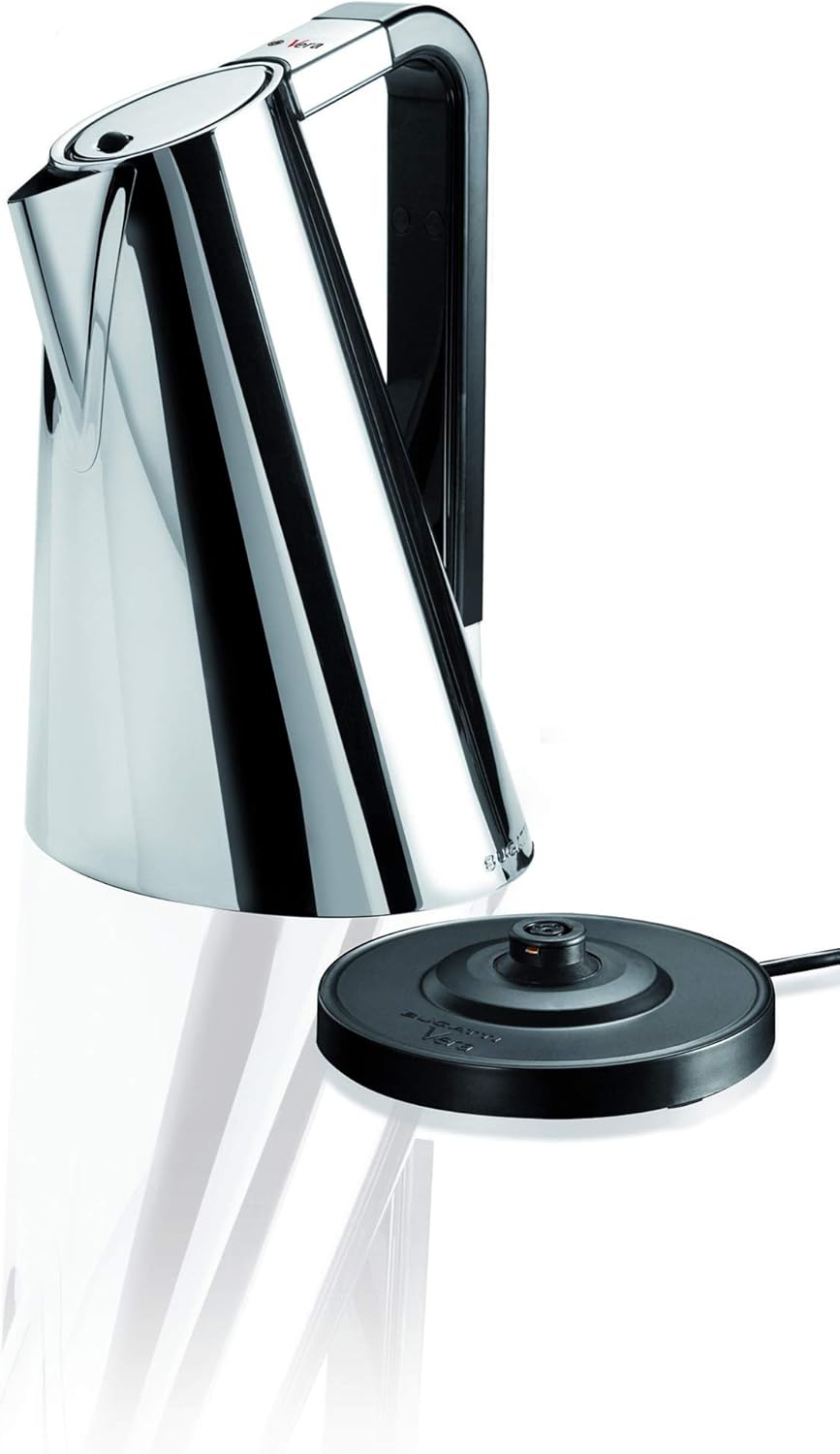 Hervidor eléctrico Bugatti Vera Easy cromo 1,75 litros 2180 W con cuerpo de acero inoxidable y filtro antical extraíble-Casamyio