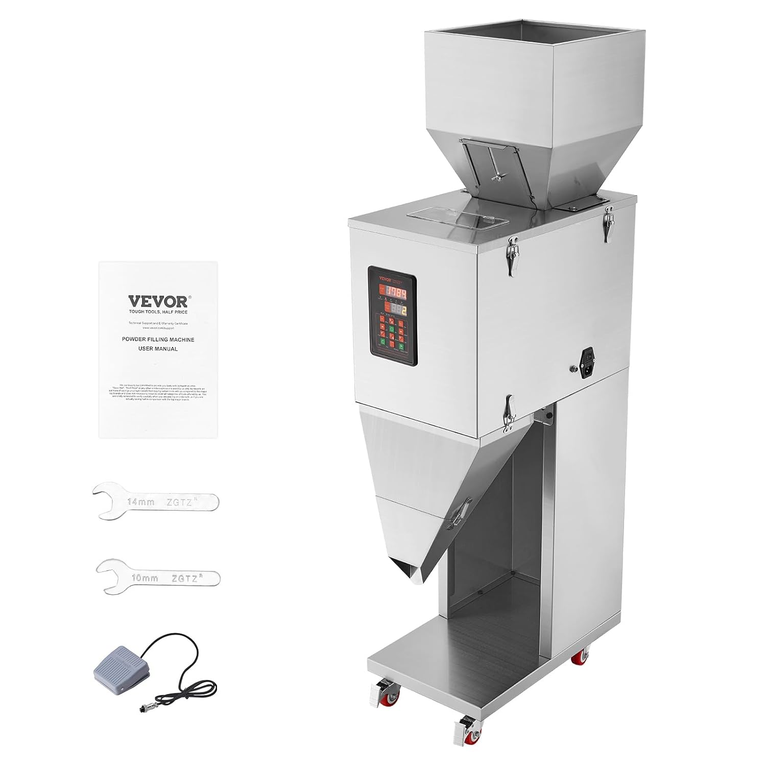 VEVOR máquina llenadora de partículas 20 a 3000 g - llenadora automática con pesaje y pedal para granos semillas té y frijoles-Casamyio