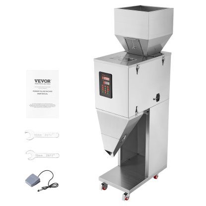 VEVOR máquina llenadora de partículas 20 a 3000 g - llenadora automática con pesaje y pedal para granos semillas té y frijoles-Casamyio