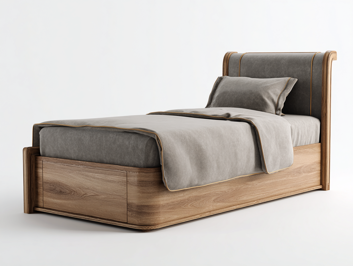 Camas individuales madera 200x100x95 cm - marrón - estilo moderno funcional-Casamyio