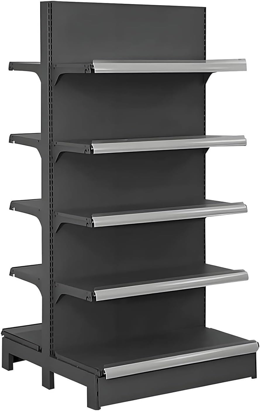 Sistema de estantería góndola metálica ajustable - expositor minorista resistente L93 cm H165 cm - para supermercado y tienda-Casamyio