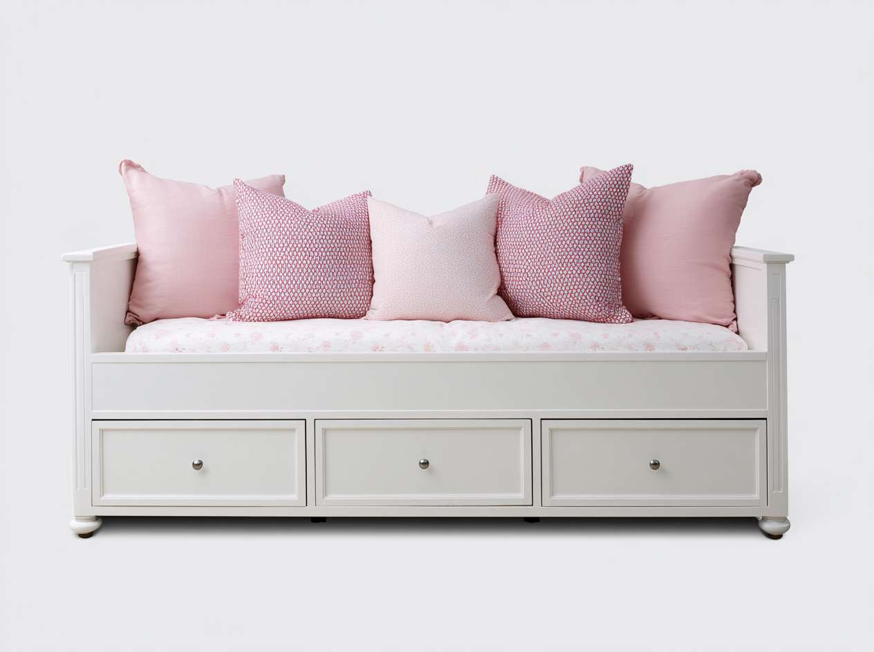 Sofás cama de madera con cajones 200x90x85 cm blanco - diseño clásico - para dormitorio y salón-Casamyio