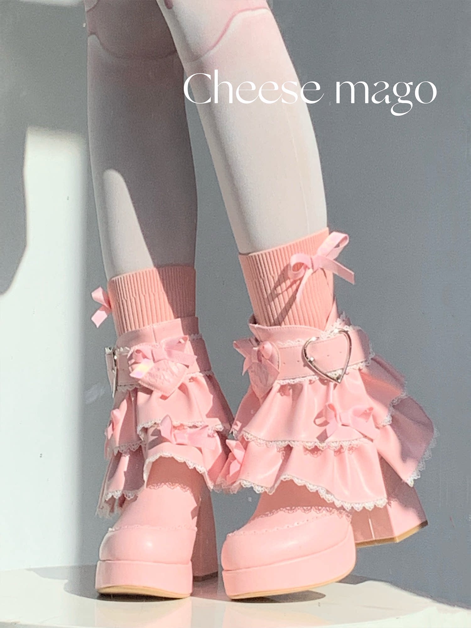 Dollhouse Princess | Ruffle Collar Lace-Up Booties