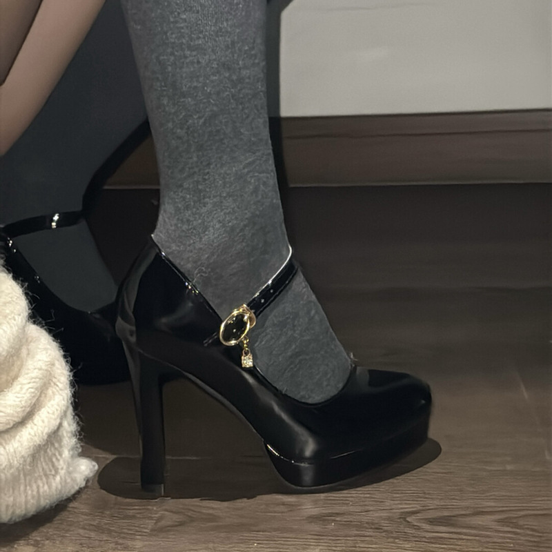 Royal Classic | Single Strap Platform Heels with Charm Buckle