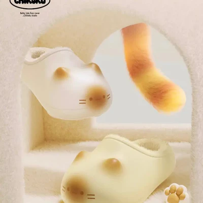 Marshmallow Meow | Fluffy 3D Cat Platform Slippers