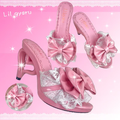 Cupid's Kiss | Heart-Heel Lace Bow Mules