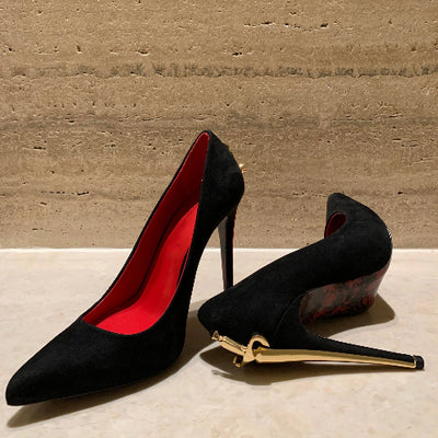 Thorn Princess | Dagger-Hilt Suede Stilettos