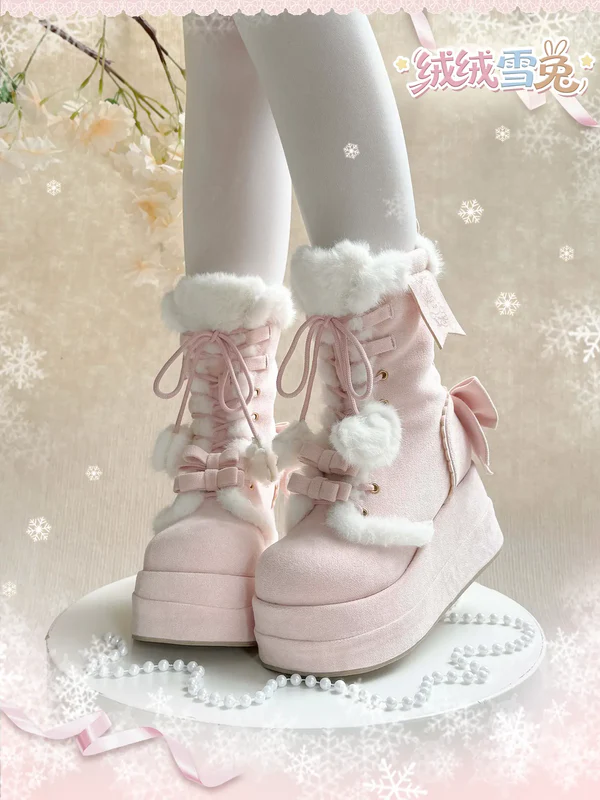 Snow Bunny | Chunky Platform Fur-Trimmed Winter Boots