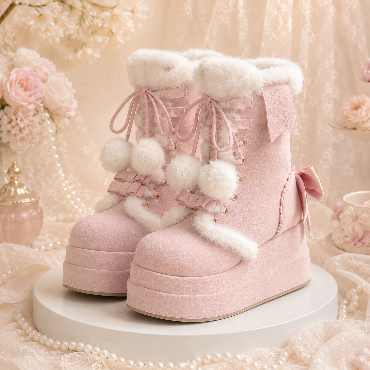 Snow Bunny | Chunky Platform Fur-Trimmed Winter Boots
